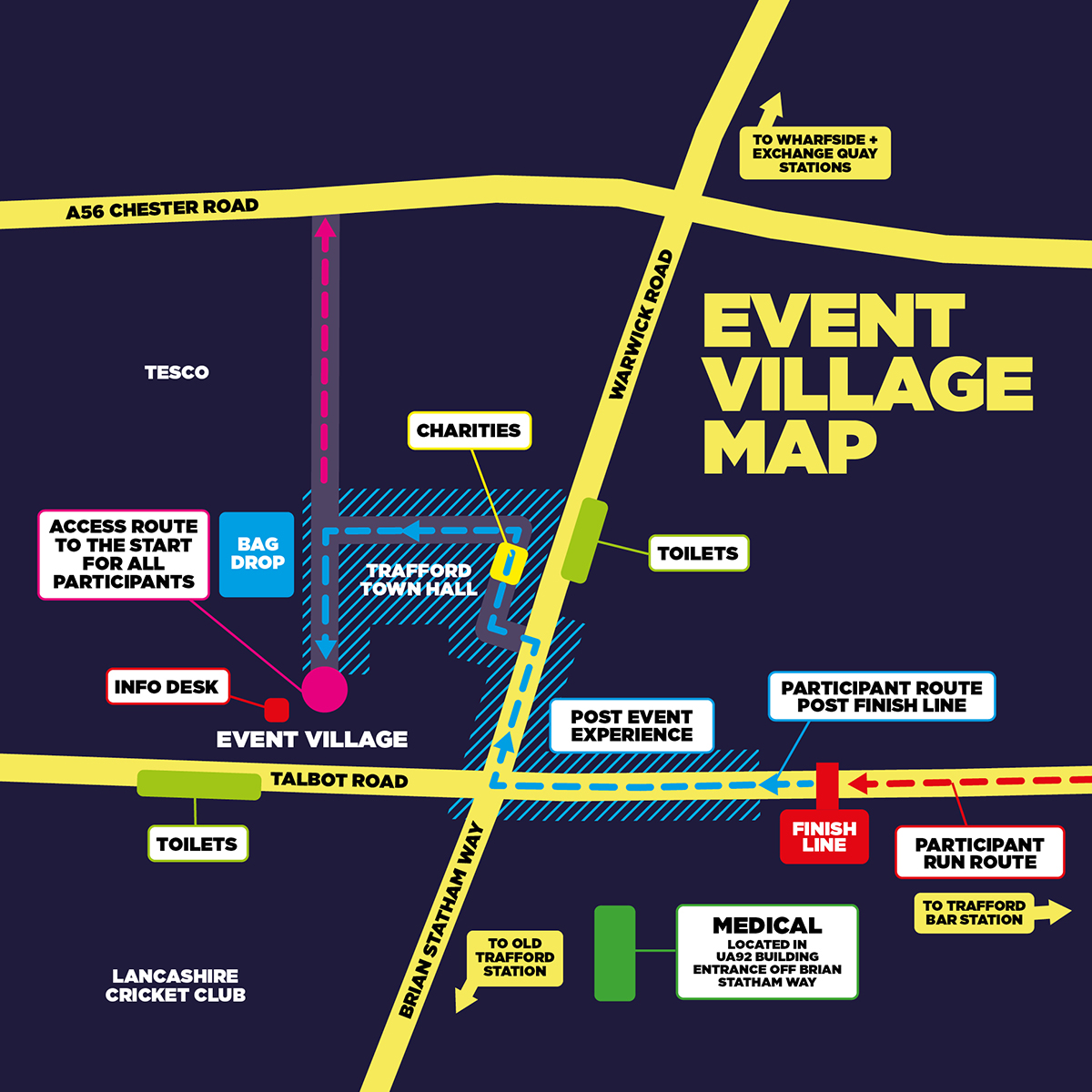 Event Village Map Manchester Half Marathon