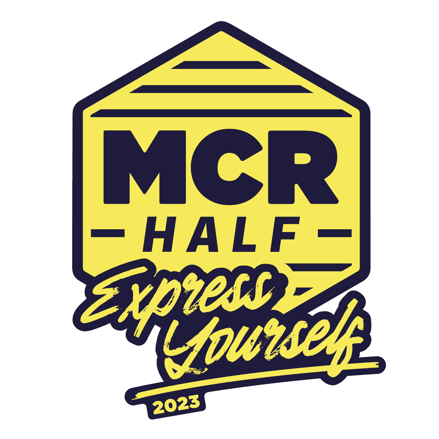 MHM 23 Express LOGO Yellow on Blue